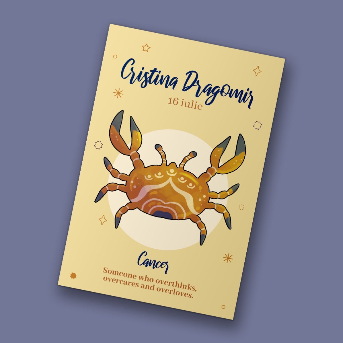 Magnet 10x15 cm personalizat cu text - Zodia Rac