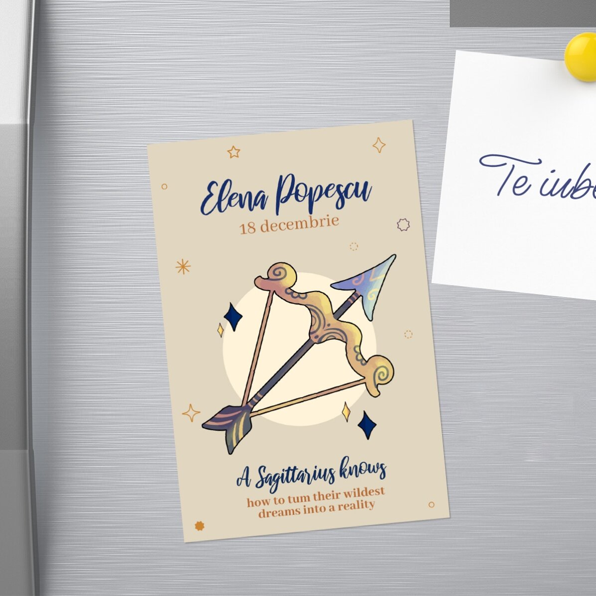 Magnet 10x15 cm personalizat cu text - Zodia Săgetător