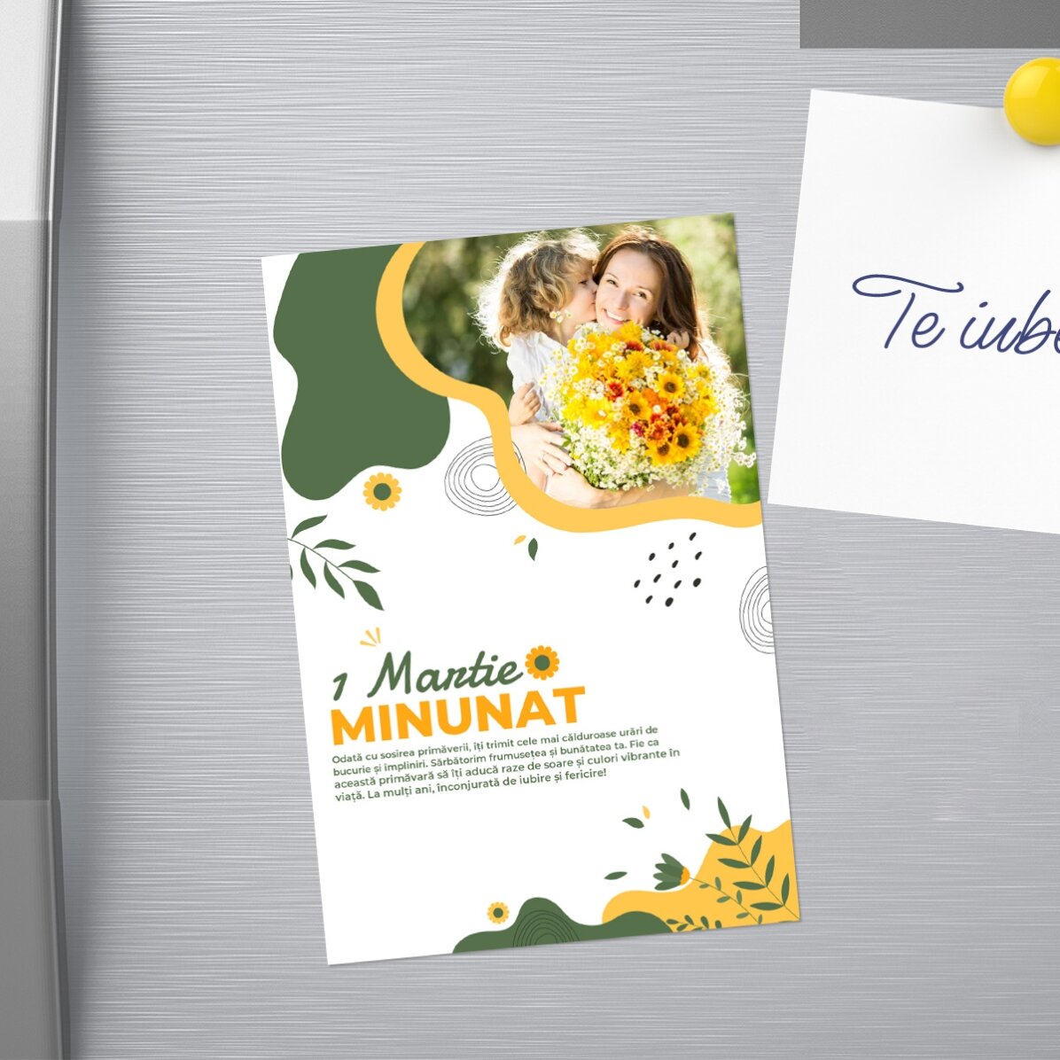 Magnet 10x15 personalizat cu poză și text - Hello spring