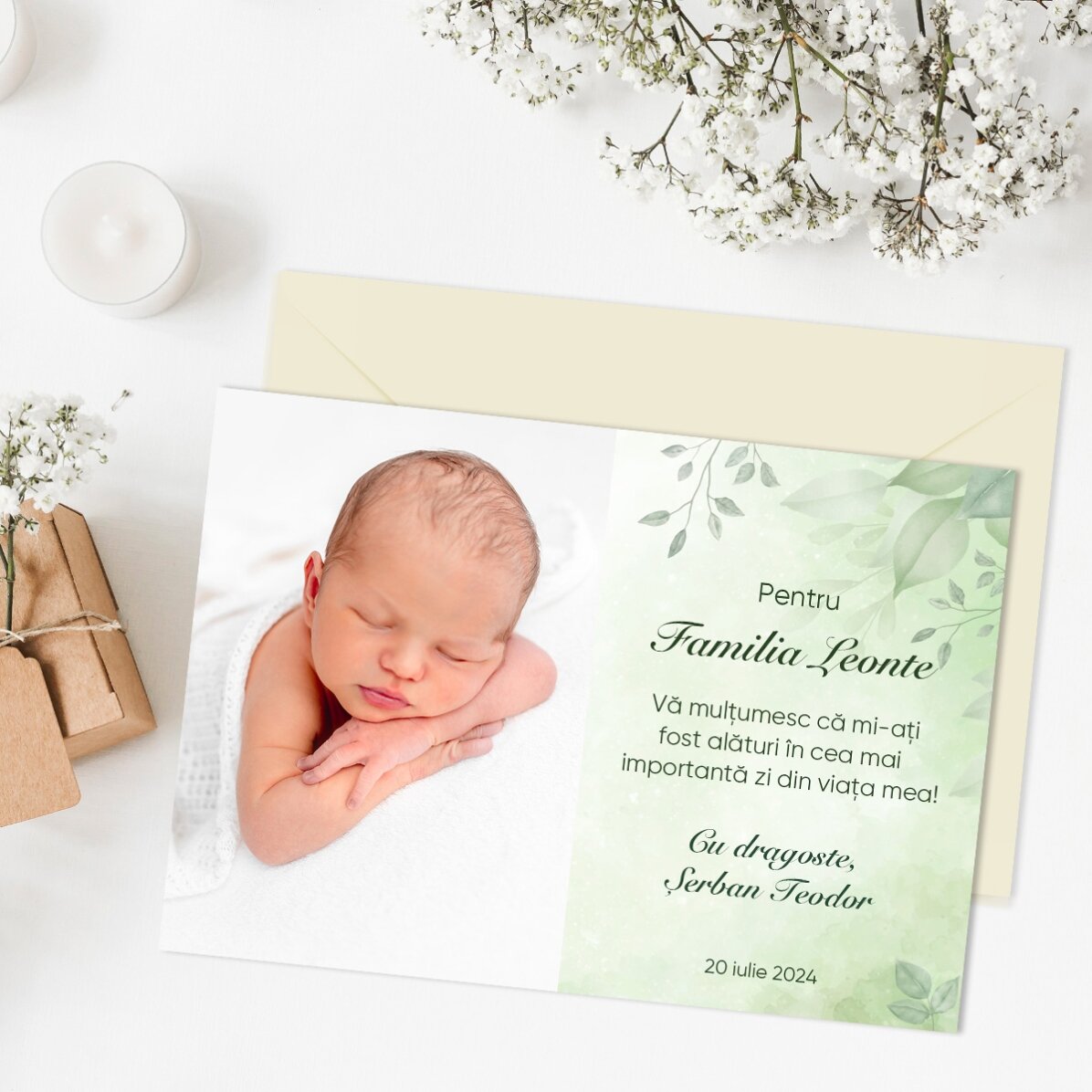 Magnet 10x7 cm personalizat cu o poză și mesaj - Mărturie de botez