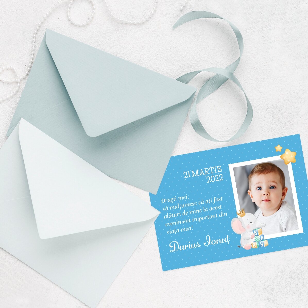 Magnet 10x7 cm personalizat cu o poză și text - Mărturie de botez