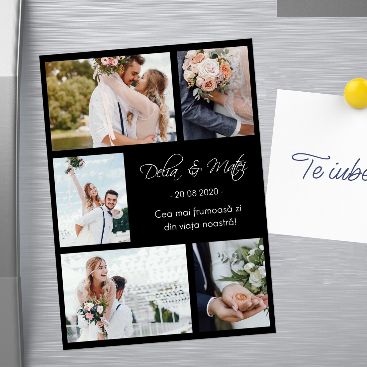 Magnet 13x18cm personalizat cu 5 poze și text