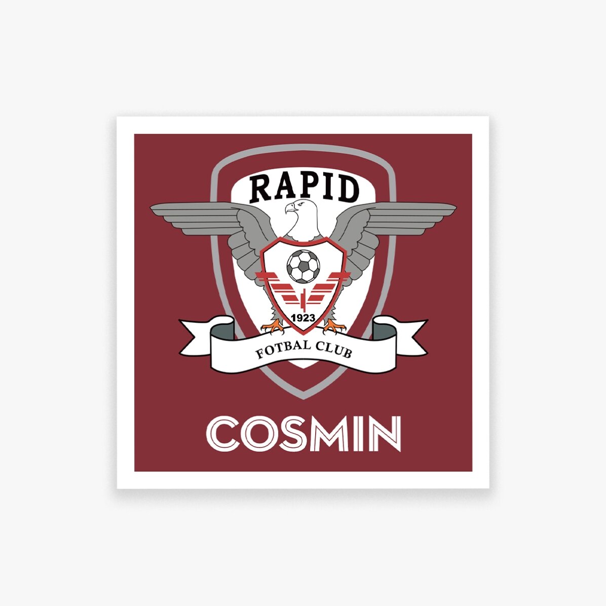 Magnet FC Rapid 10x10 personalizat cu nume