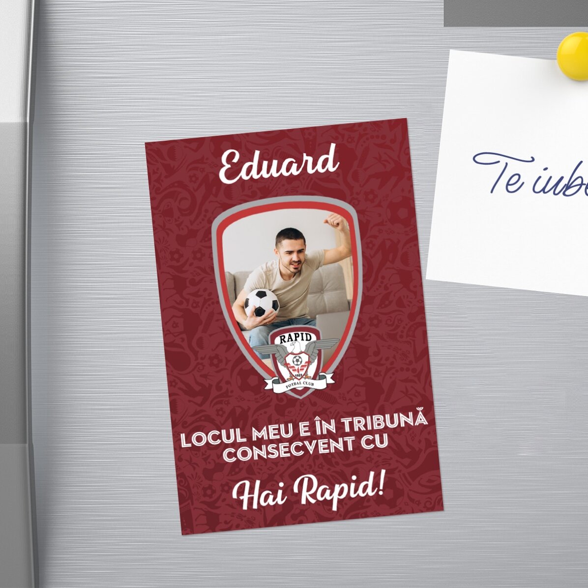 Magnet FC Rapid 10x15 cm personalizat cu poză și mesaj
