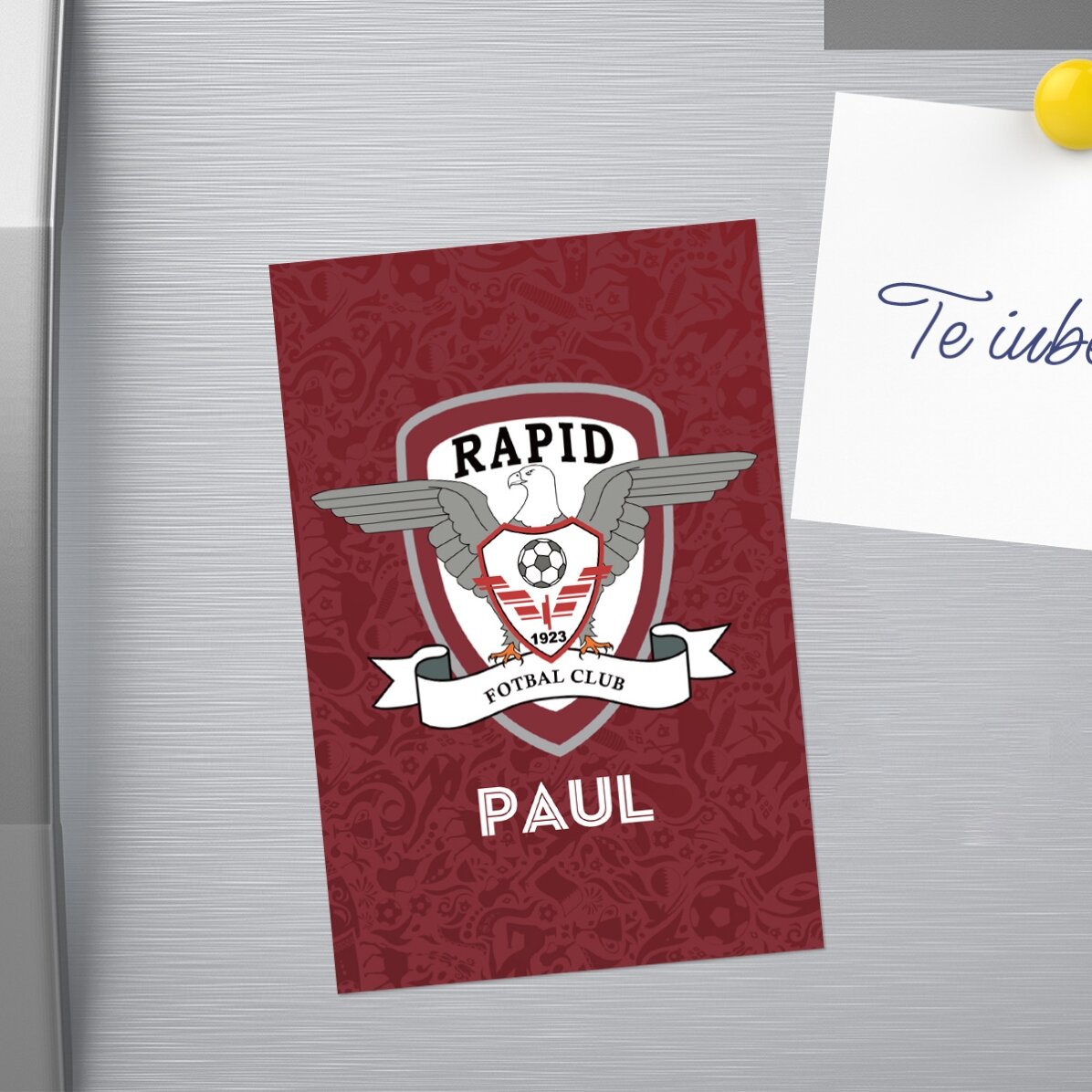Magnet FC Rapid 10x15 cm personalizat cu nume
