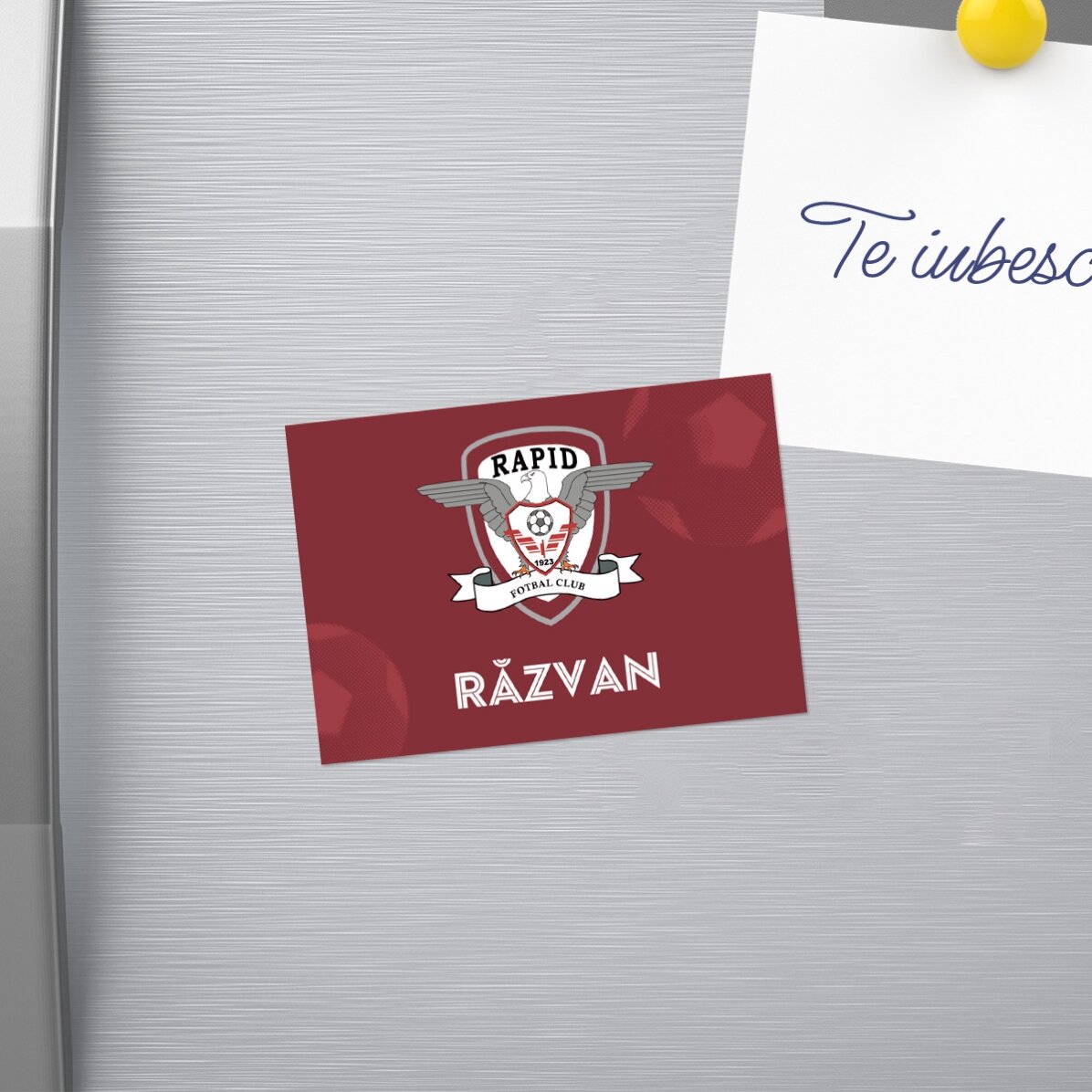 Magnet FC Rapid 10x7 cm personalizat cu nume