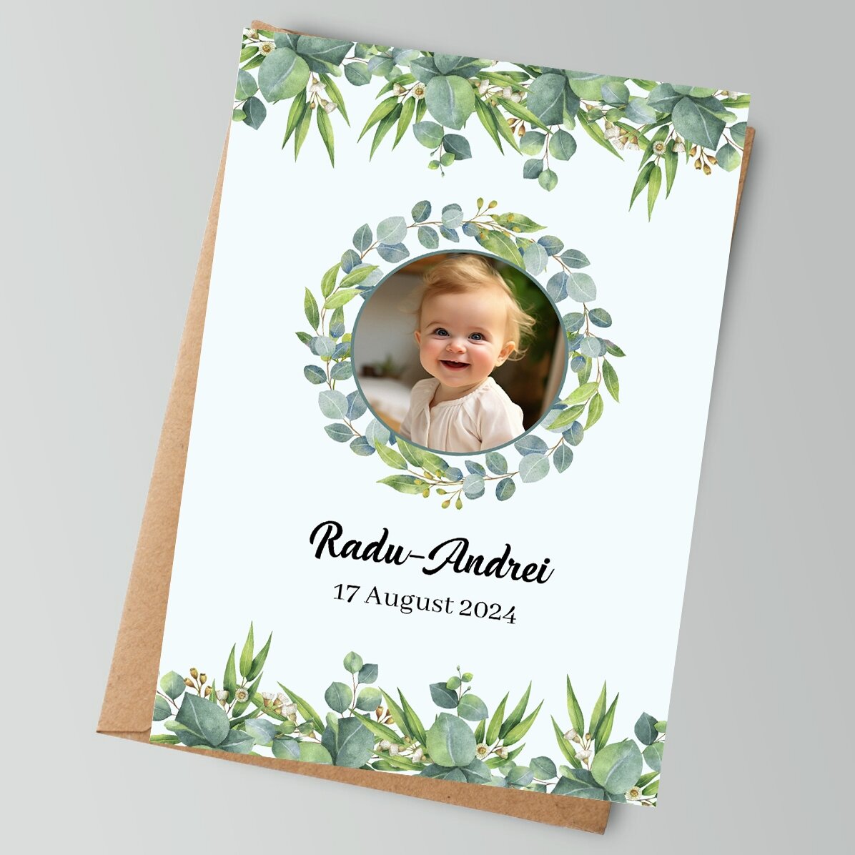 Magnet mărturie pentru botez 10x15cm personalizat cu o poză și text