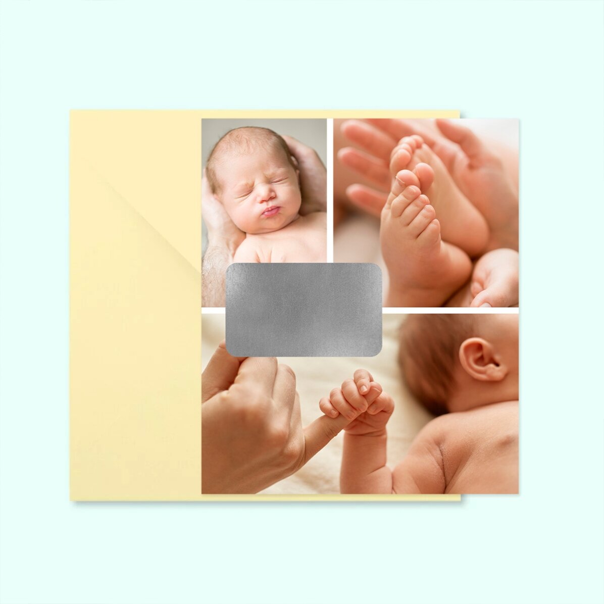 Magnet răzuibil 10x12 cm personalizat cu 3 poze și mesaj