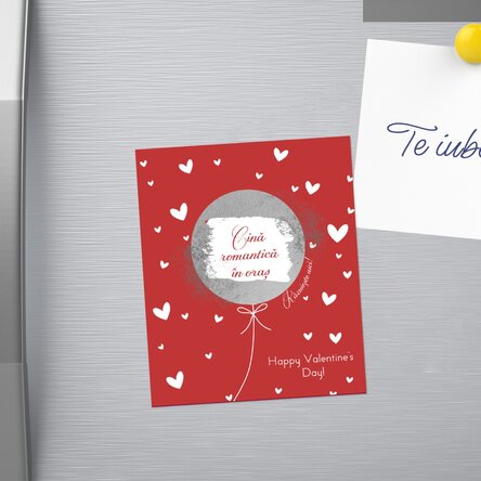 Magnet răzuibil 10x12 cm personalizat cu text - Love