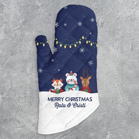 Mănușă de bucătărie personalizată cu text - Christmas Night