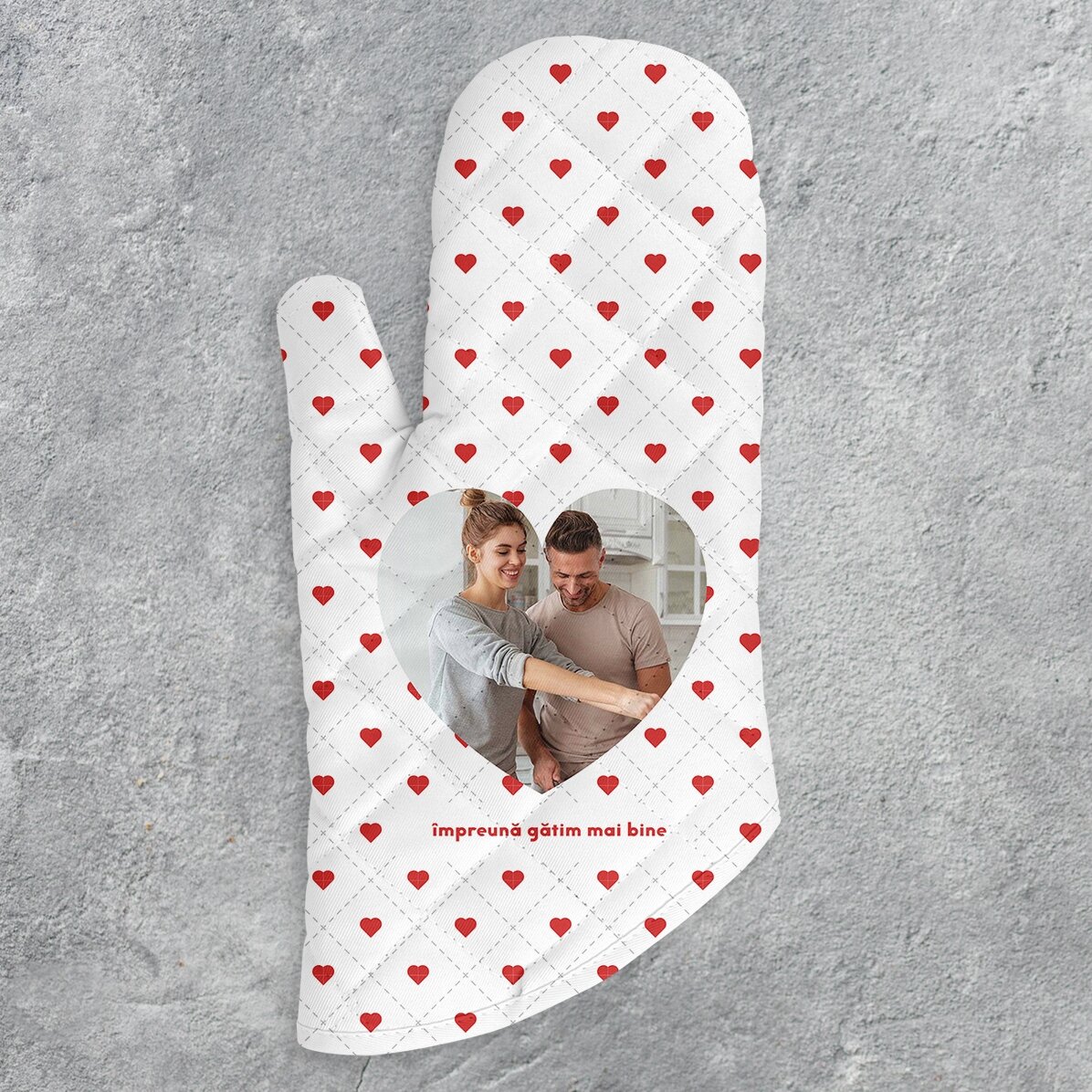 Mănușă de bucătărie personalizată cu text - Gătim împreună