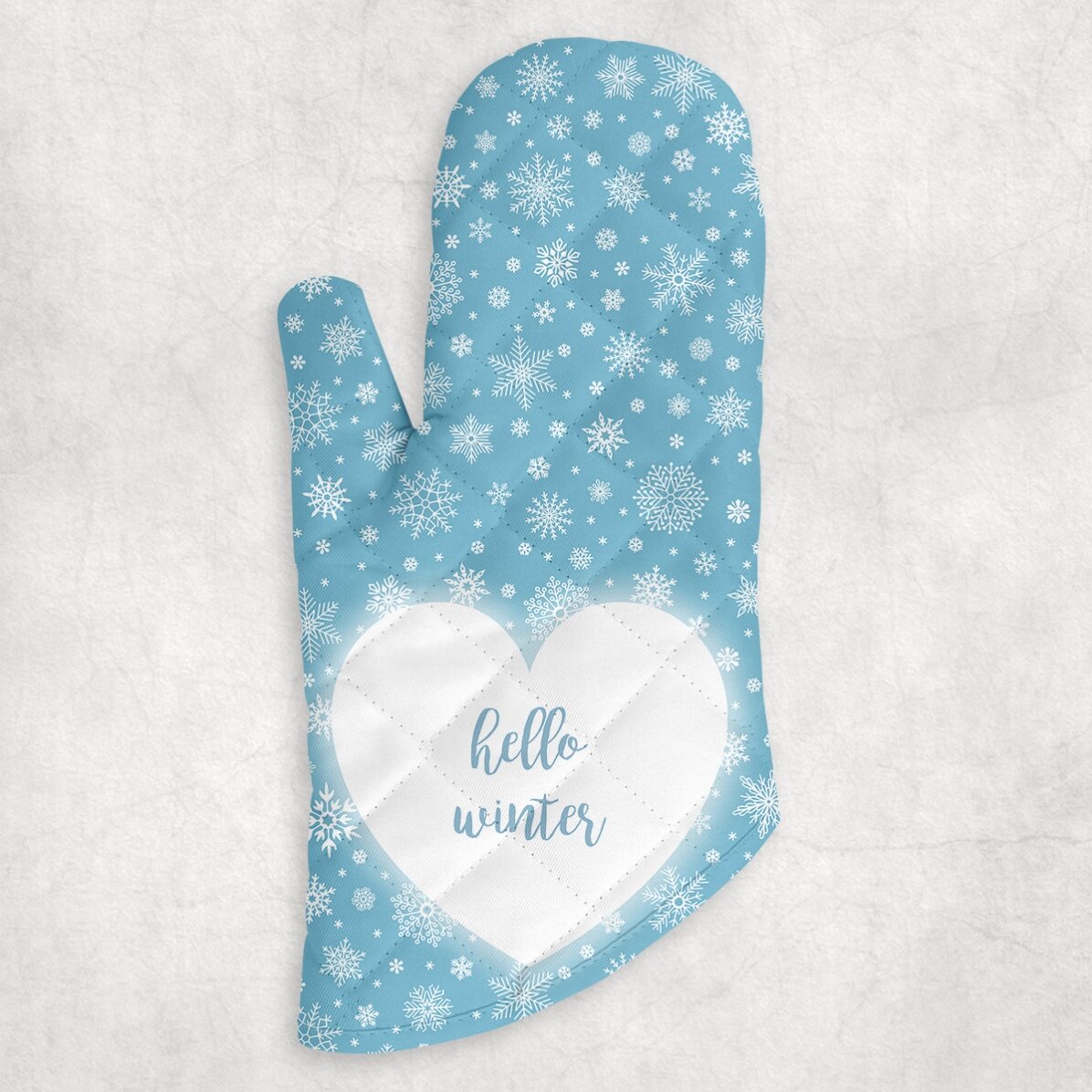 Mănușă de bucătărie personalizată cu text - Hello Winter