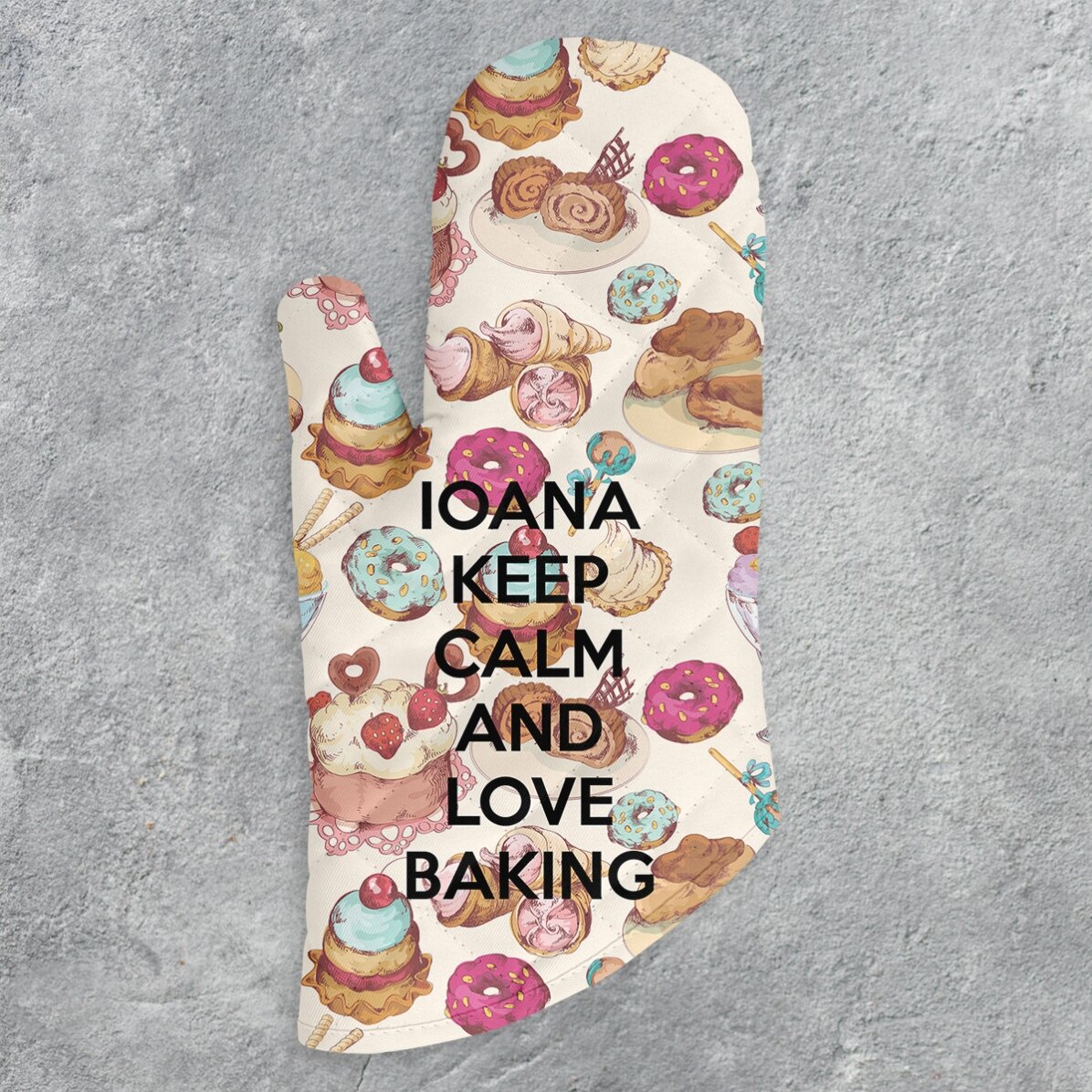 Mănușă de bucătărie personalizată cu text - Keep Calm