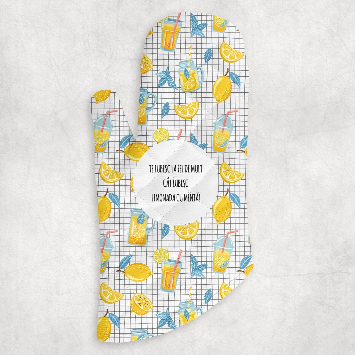 Mănușă de bucătărie personalizată cu text - Limonadă