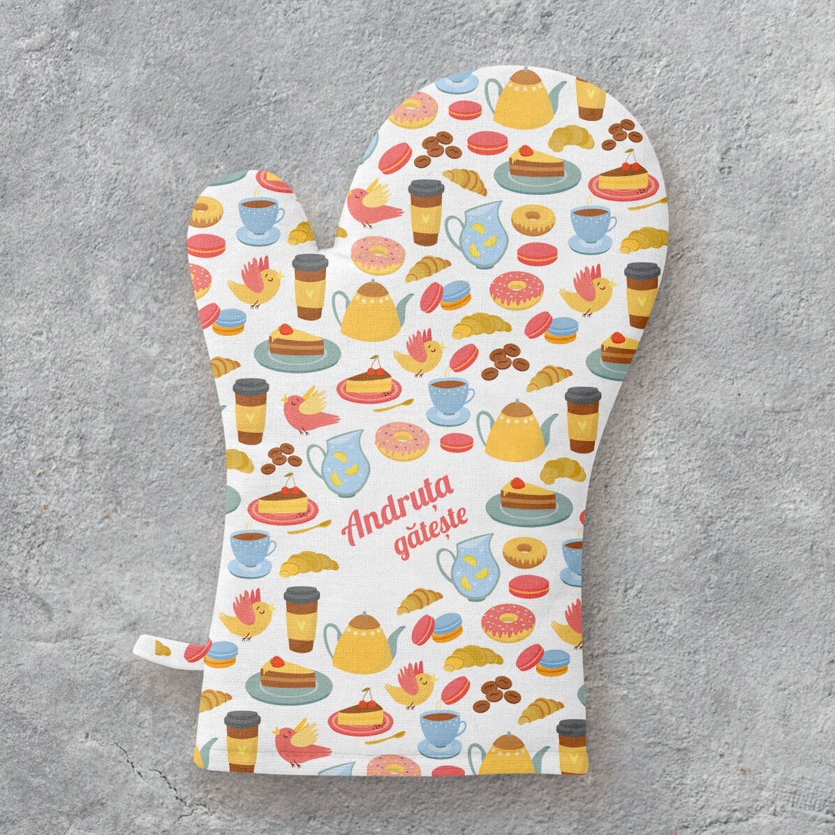 Mănușă de bucătărie personalizată cu text - Model cookies