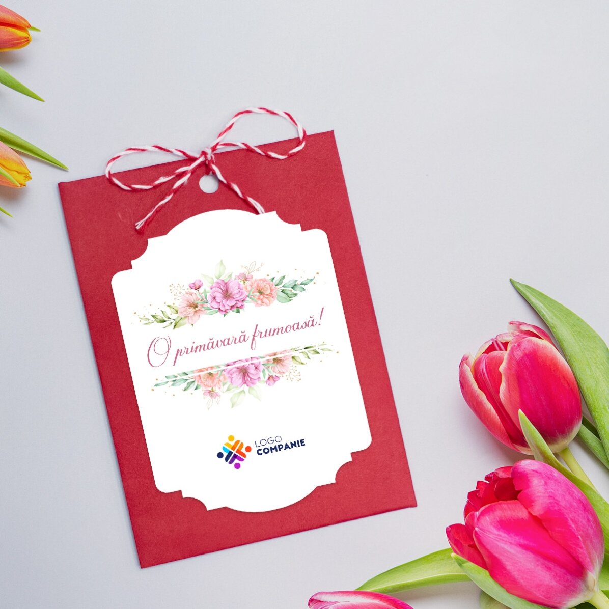 Mărțișor plantabil personalizat cu logo și mesaj - O primăvară frumoasă!