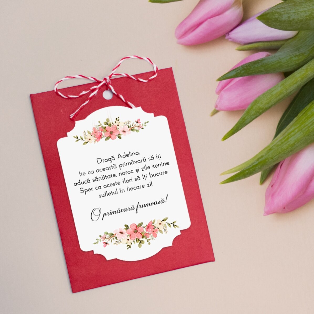 Mărțișor plantabil personalizat cu text