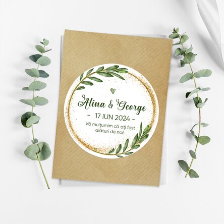 Mărturie plantabilă personalizată cu mesaj - Gold