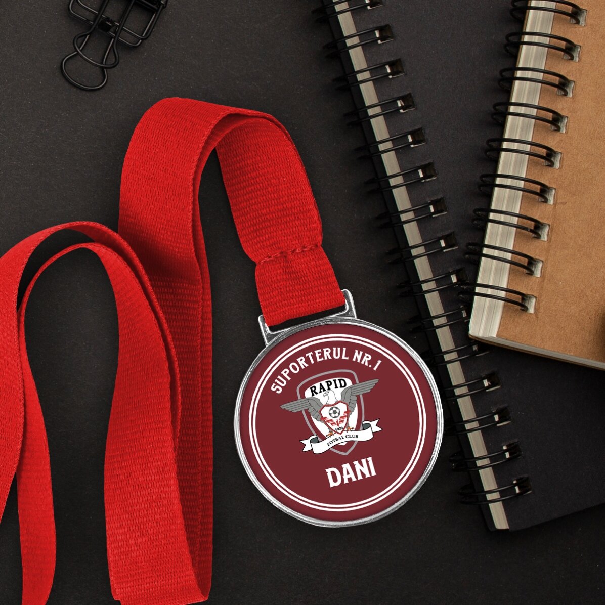 Medalie FC Rapid personalizată cu nume și mesaj