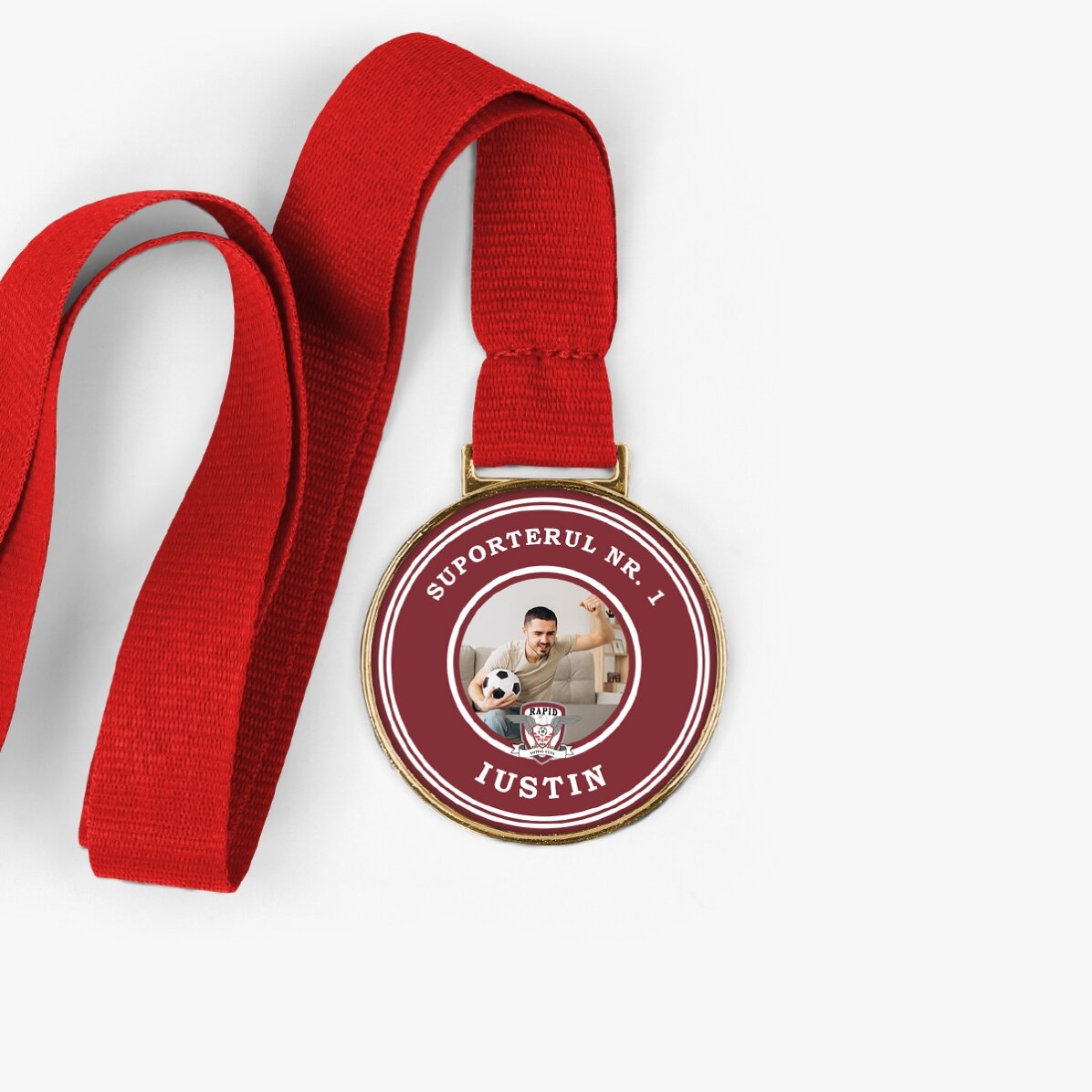 Medalie FC Rapid personalizată cu poză și mesaj