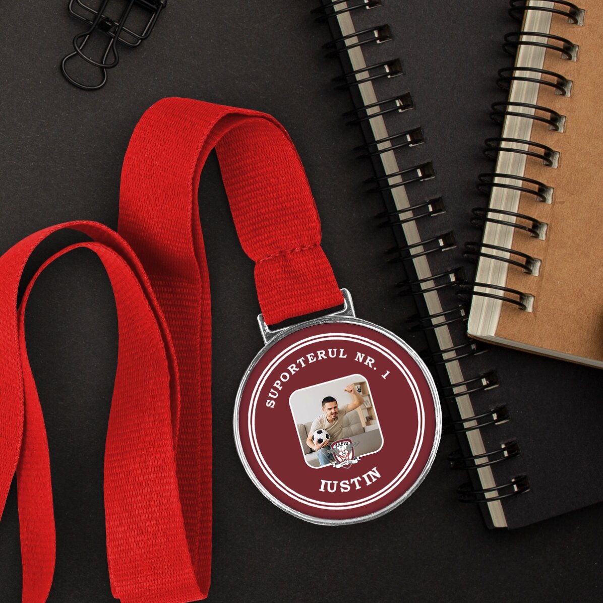 Medalie FC Rapid personalizată cu poză și mesaj