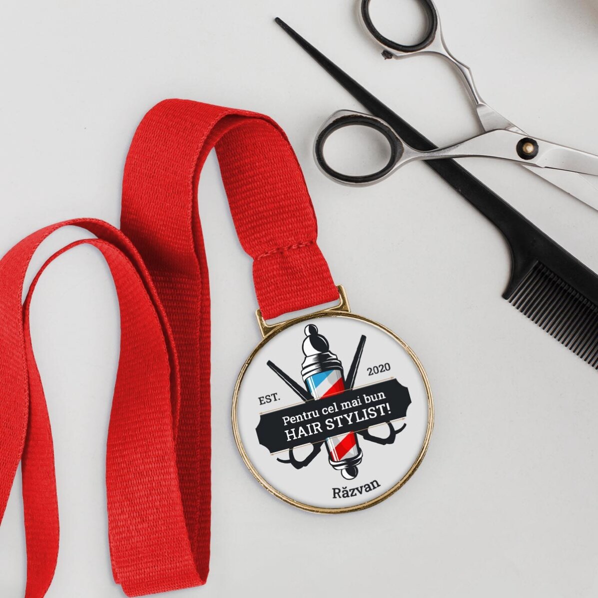 Medalie personalizată cu mesaj - Hair Stylist