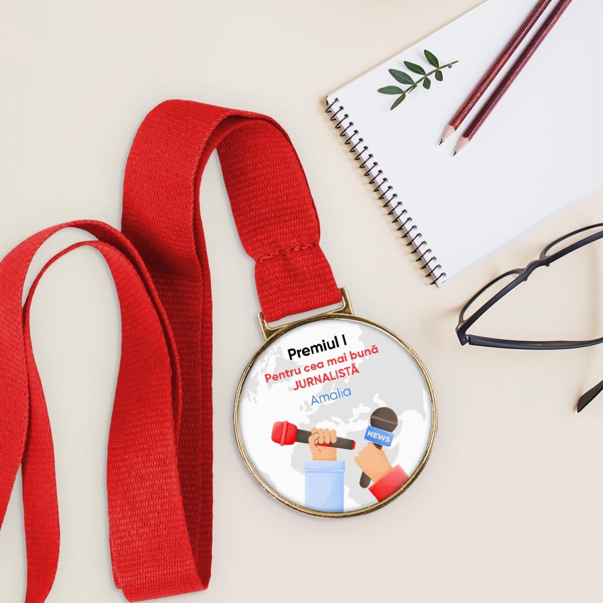 Medalie personalizată cu mesaj - Jurnalist