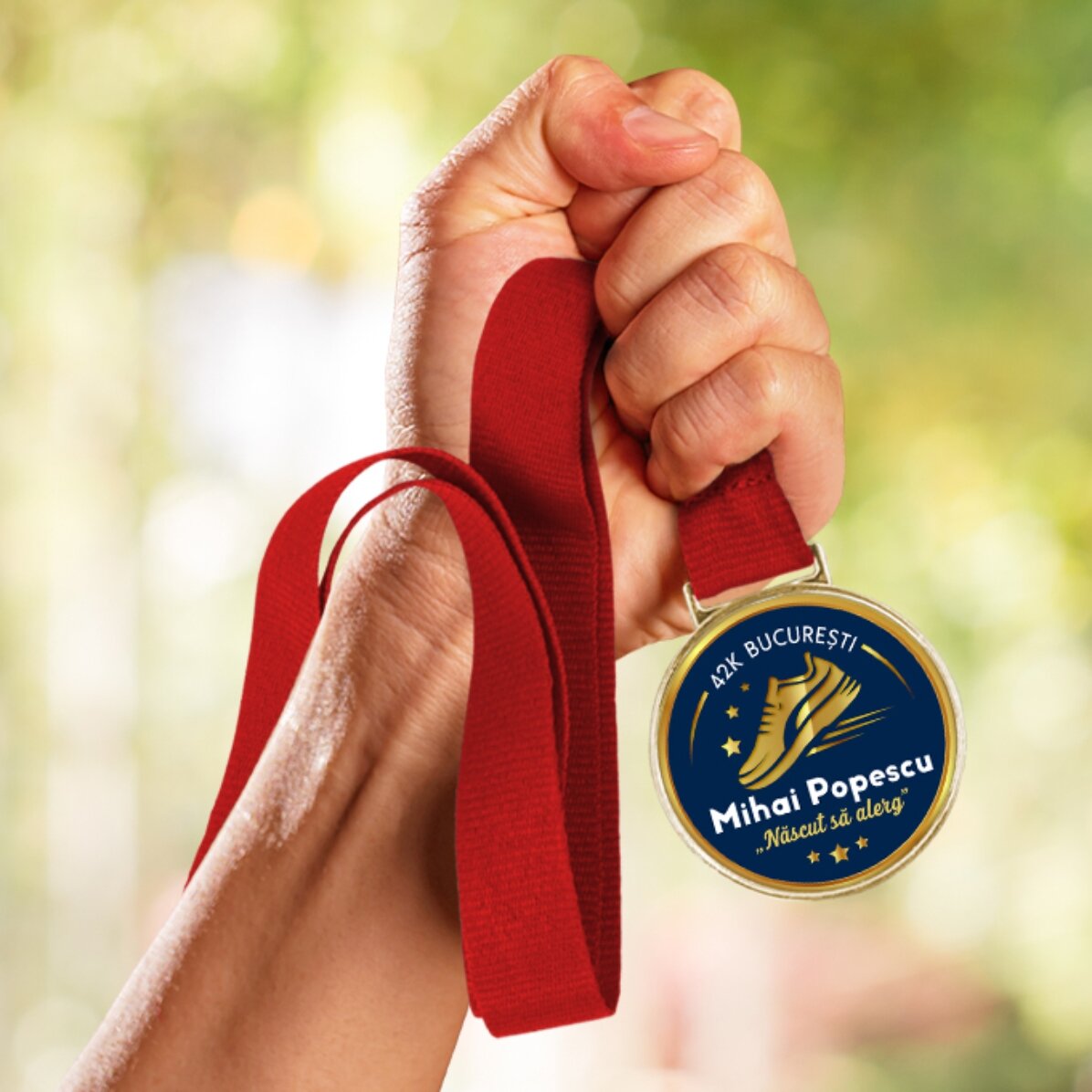 Medalie personalizată cu text pentru alergători