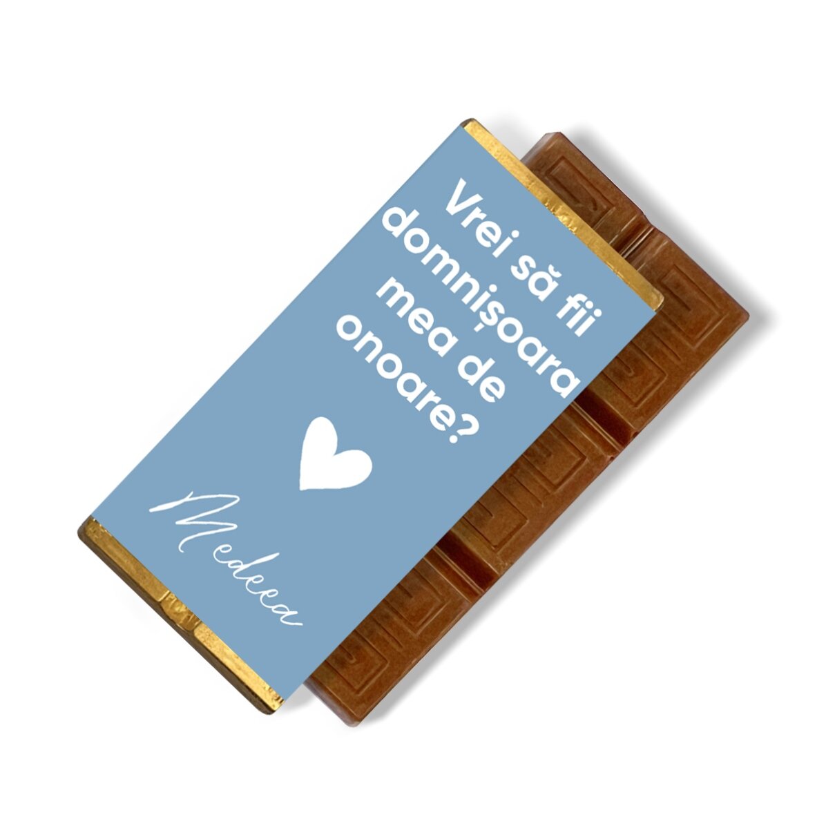 Mini tabletă de ciocolată personalizată cu mesaj de apreciere