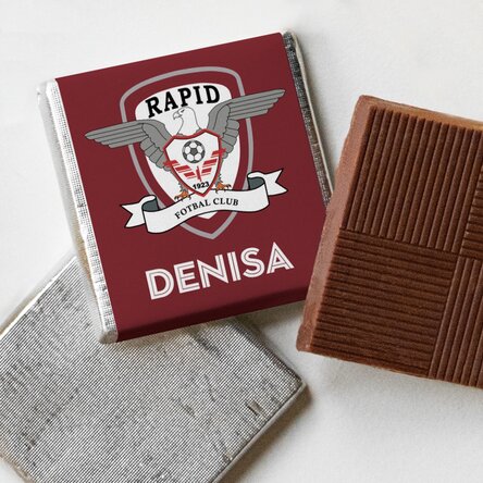 Mini ciocolată FC Rapid personalizată cu nume