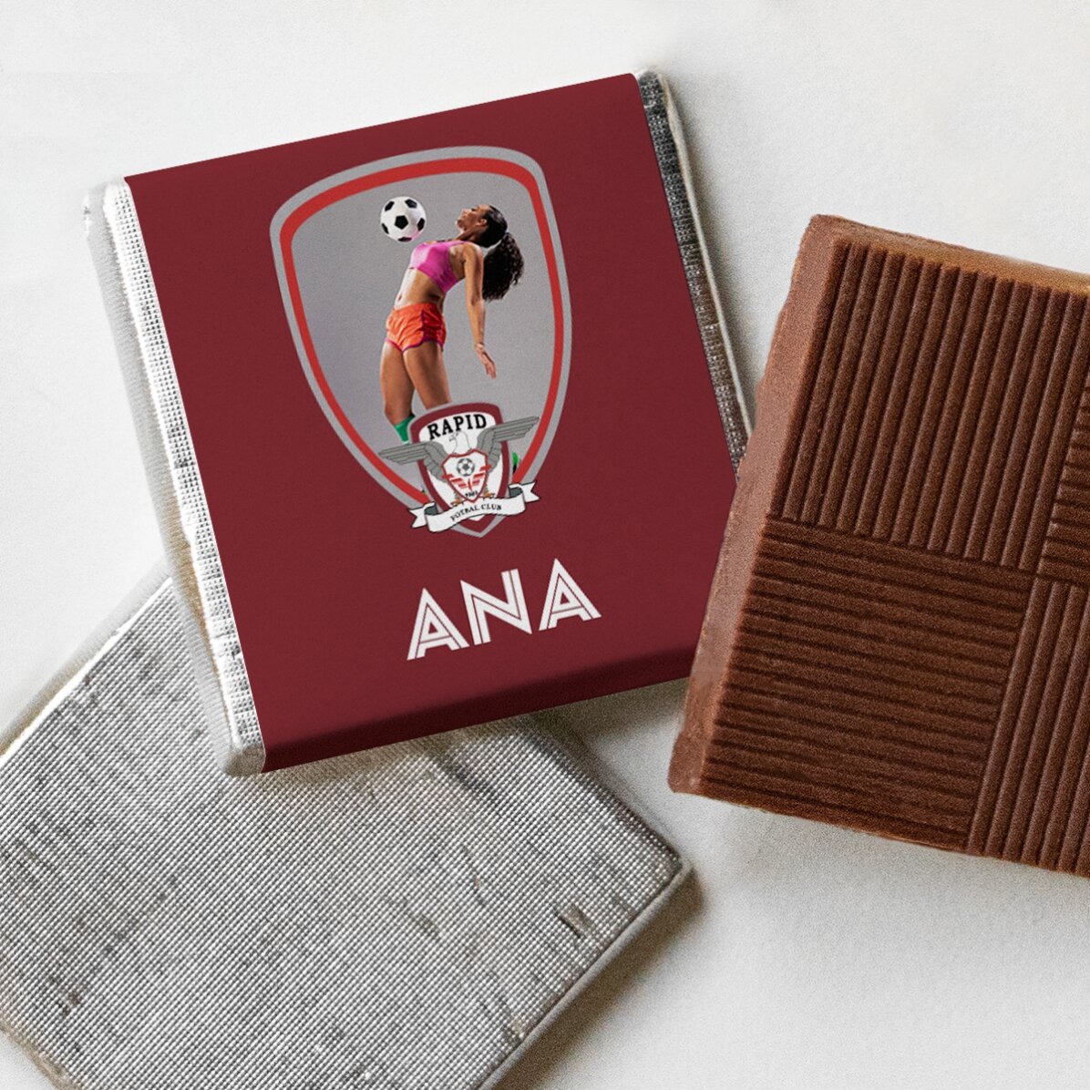 Mini ciocolată FC Rapid personalizată cu poză și nume