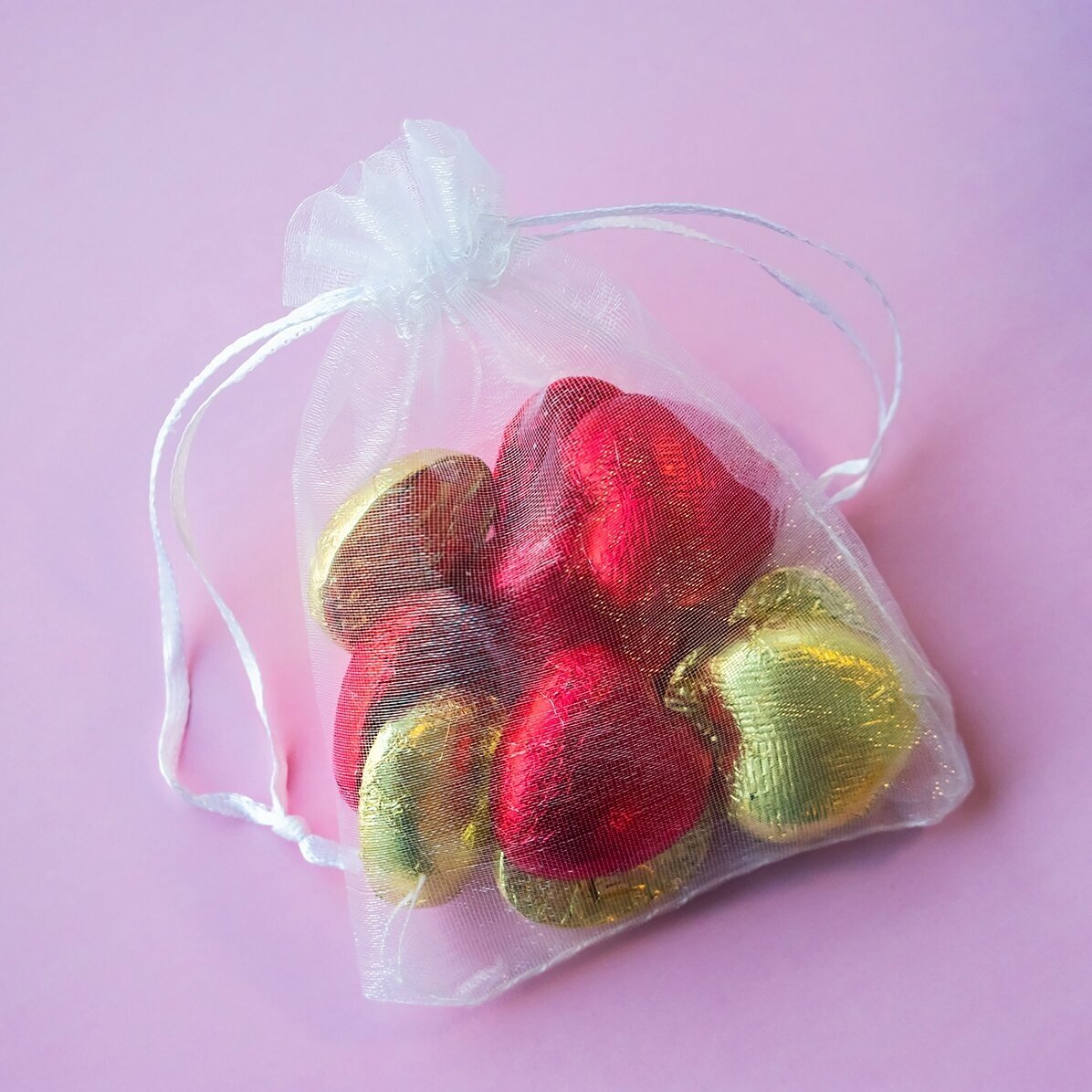 Set 10 mini ciocolățele inimioară personalizate cu poze și text - Love