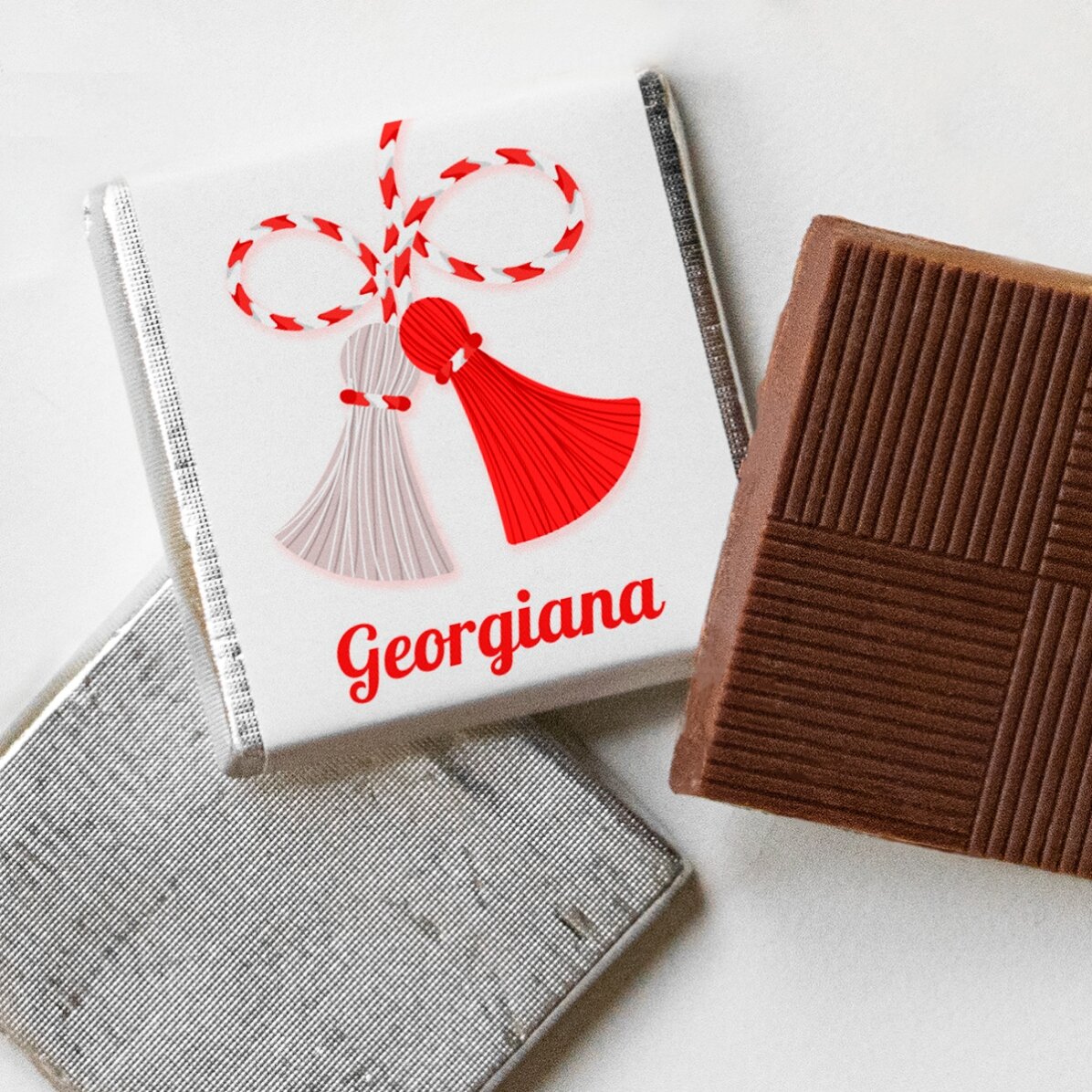 Mini ciocolată personalizată cu mesaj - Mărțișor dulce