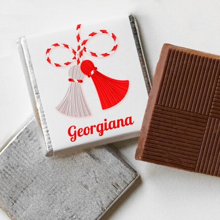 Mini ciocolată personalizată cu mesaj - Mărțișor dulce