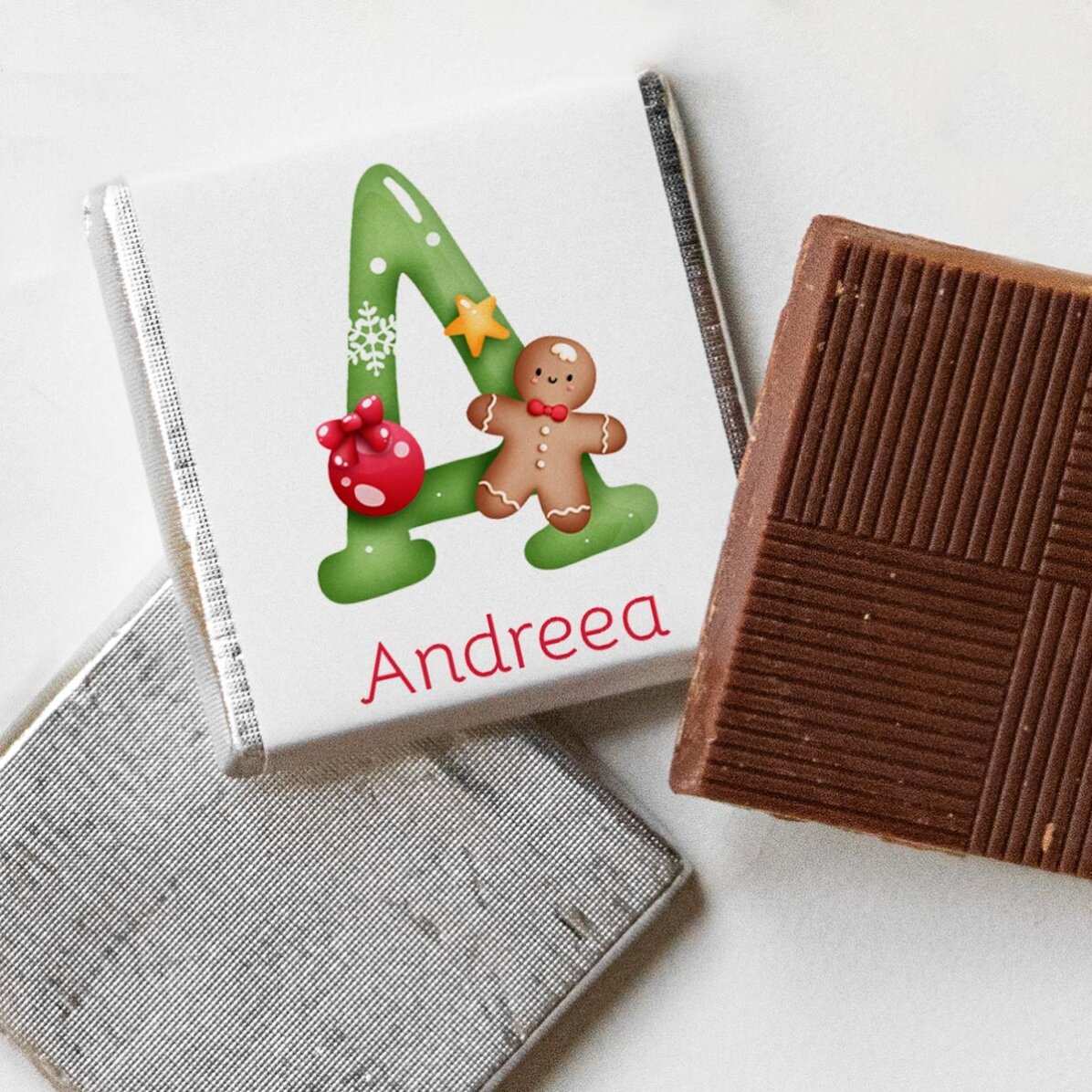 Mini ciocolată personalizată cu nume - Crăciun