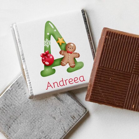 Mini ciocolată personalizată cu nume - Crăciun
