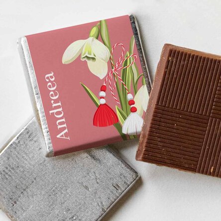 Mini ciocolată personalizată cu nume - Mărțișor