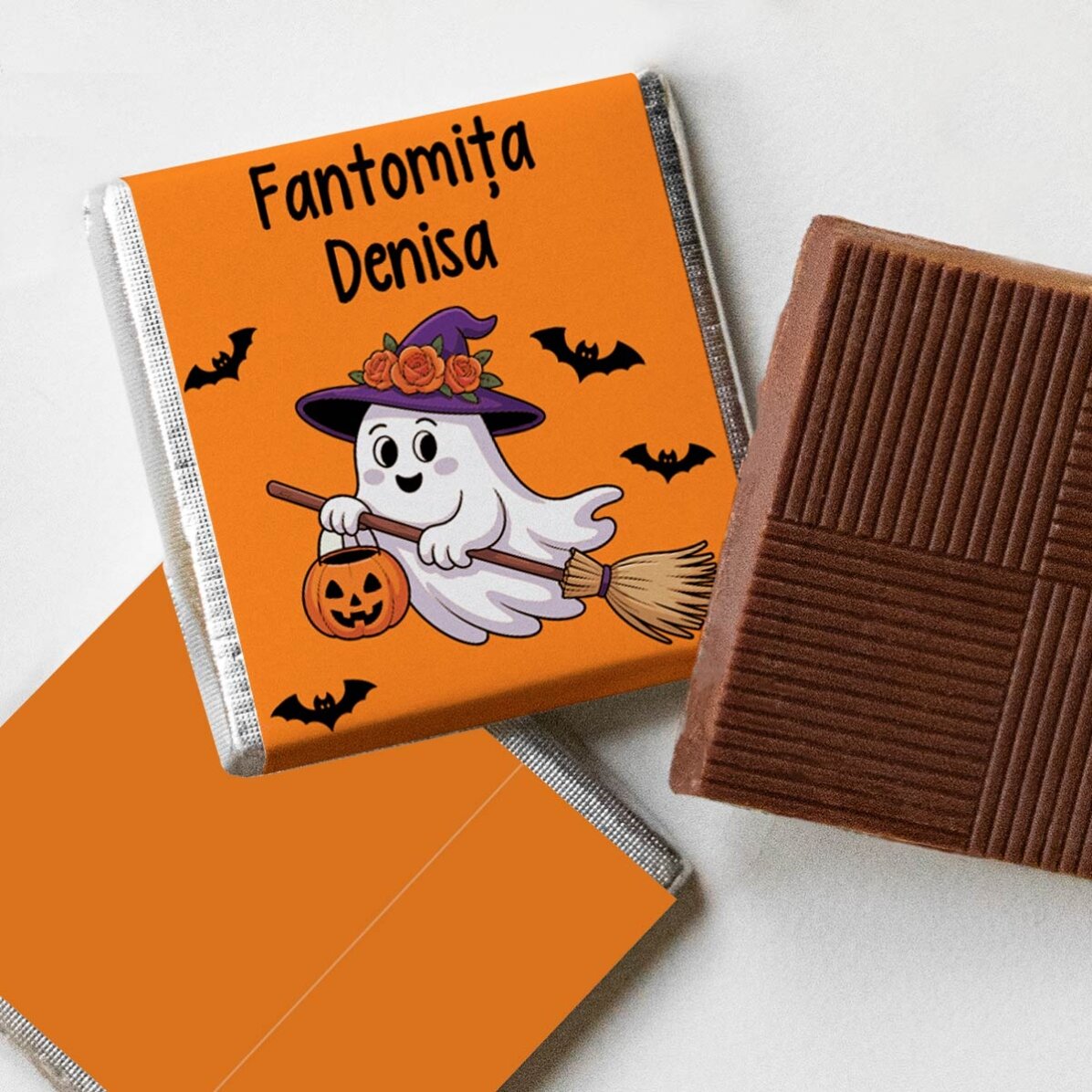 Mini ciocolată personalizată cu text - Fantomă