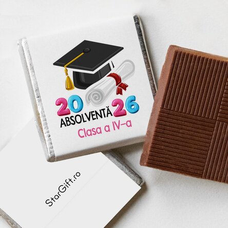 Мини шоколад с персонализиран текст - Аз съм дипломиран