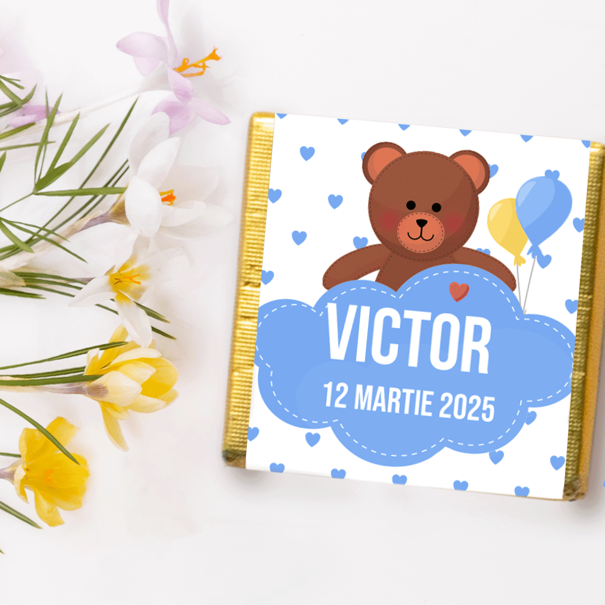 Mini ciocolată personalizată - Mărturie de botez