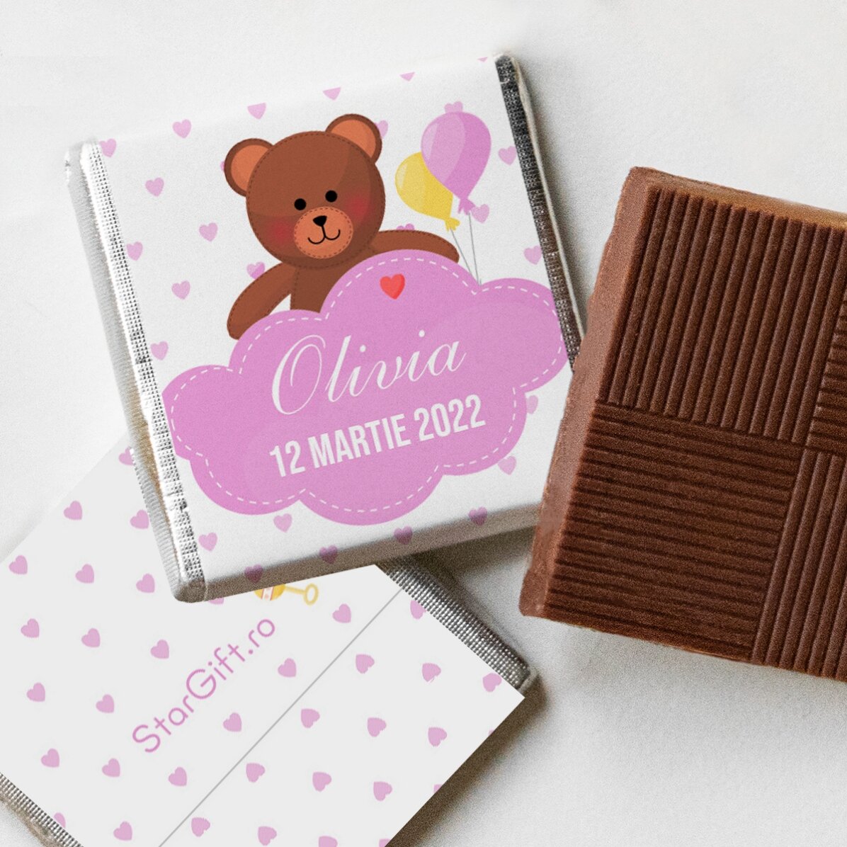 Mini ciocolată personalizată - Mărturie de botez