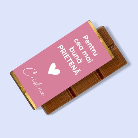 Mini tabletă de ciocolată personalizată cu mesaj de apreciere