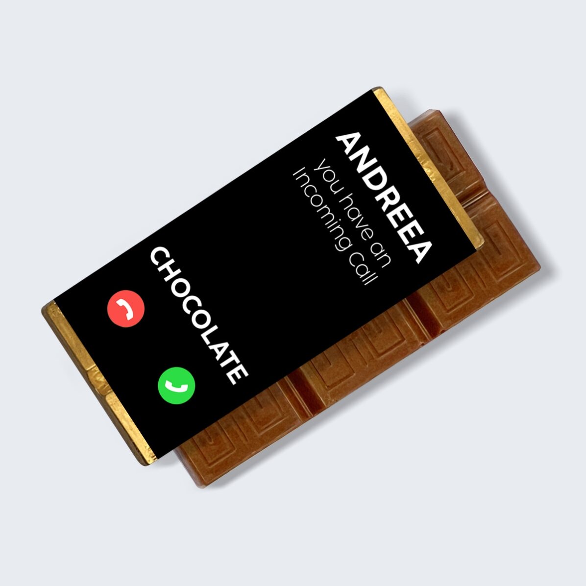 Mini tabletă de ciocolată personalizată cu mesaj - Incomig call