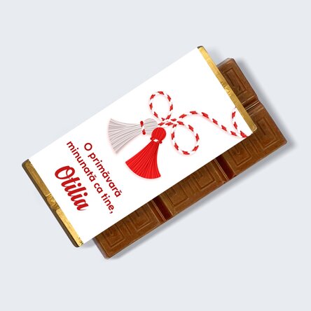 Mini tabletă de ciocolată personalizată cu mesaj - Mărțișor