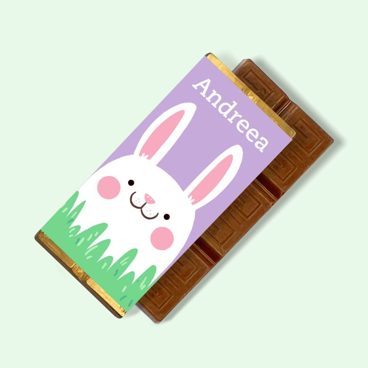 Mini tabletă de ciocolată personalizată cu nume - Iepuraș de Paște