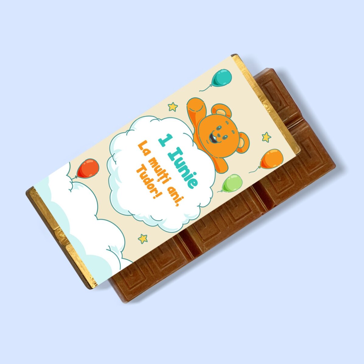 Mini tabletă de ciocolată personalizată pentru copii cu mesaj - Ziua copilului