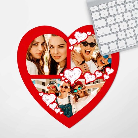 Mouse pad inima personalizat 3 poze