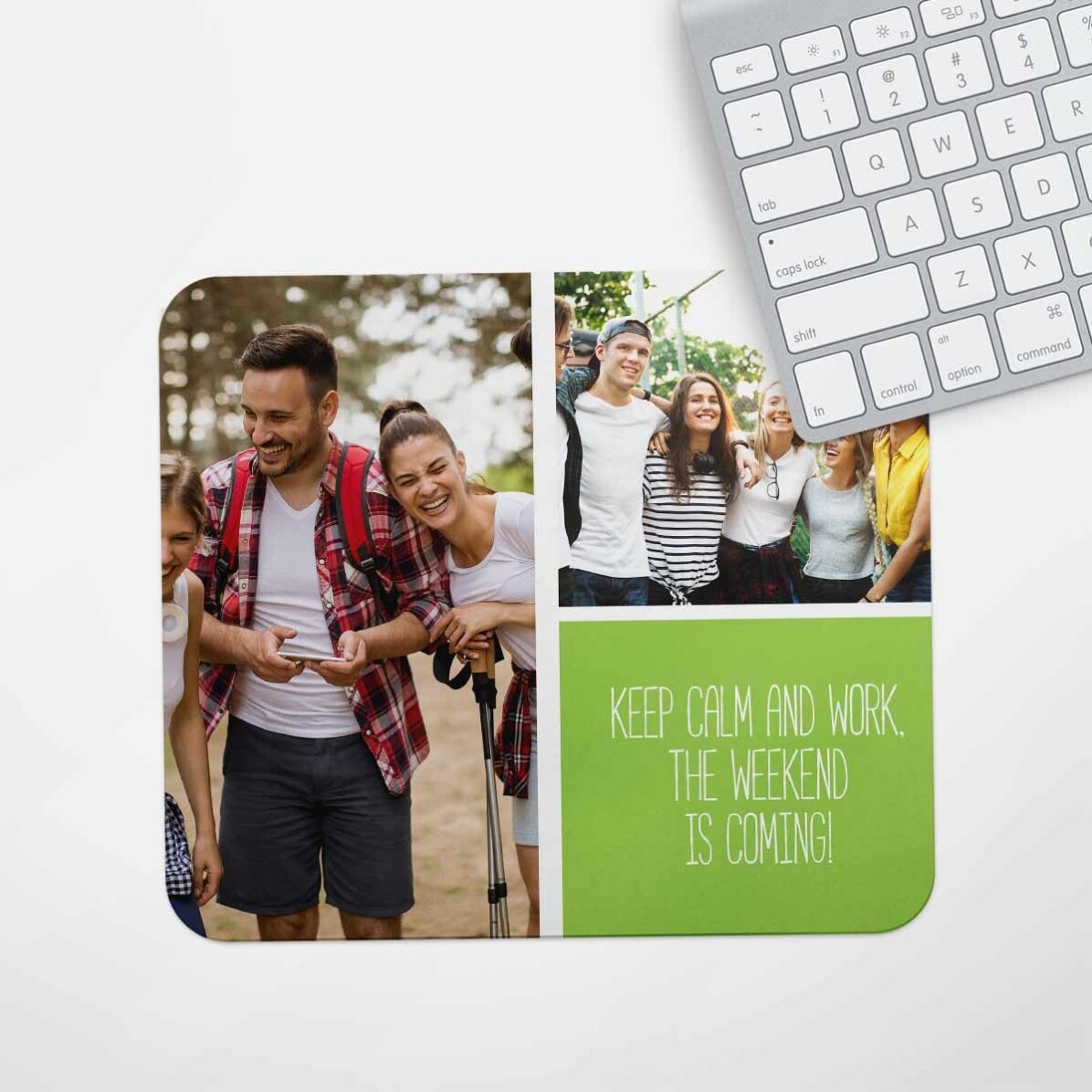 Mouse pad personalizat cu două poze și text