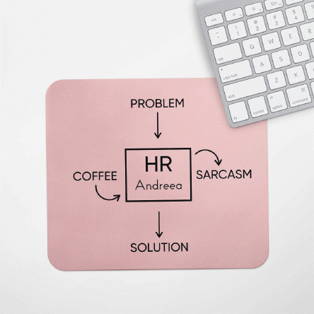 Mouse pad personalizat cu mesaj pentru HR