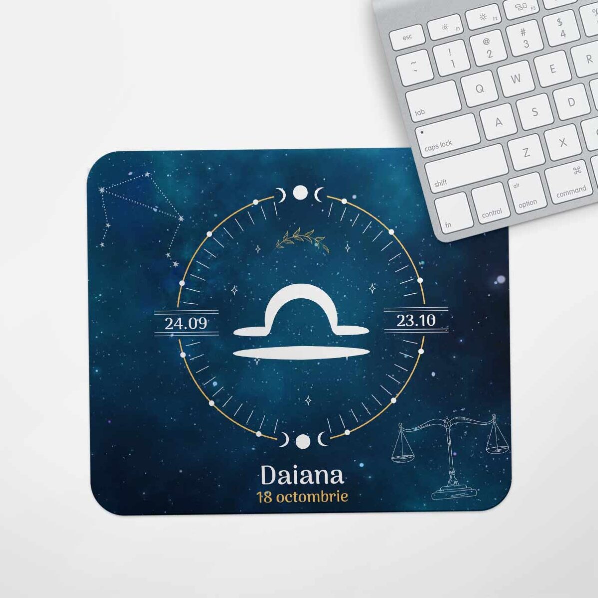 Mouse pad personalizat cu text - Zodia Balanță